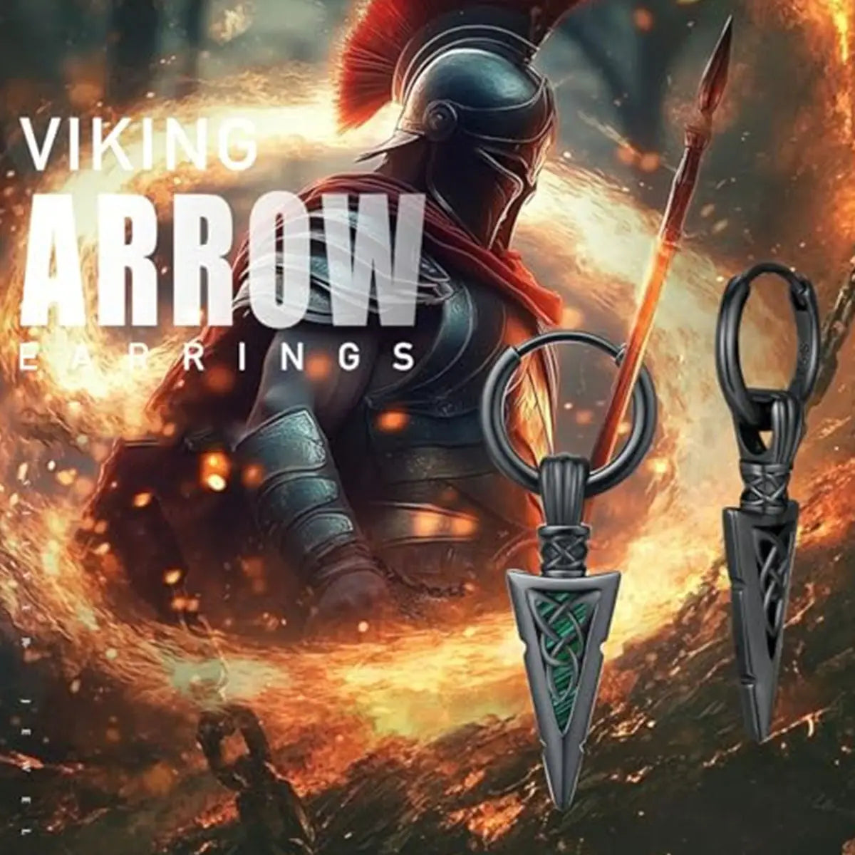 1 pair of fashionable men’s sword-shaped pendant earrings retro punk style hip-hop earrings