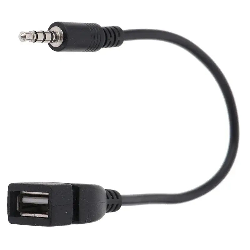 3.5mm black car Aux audio cable to USB audio cable car electronics for Play Music car audio cable USB headphone converter