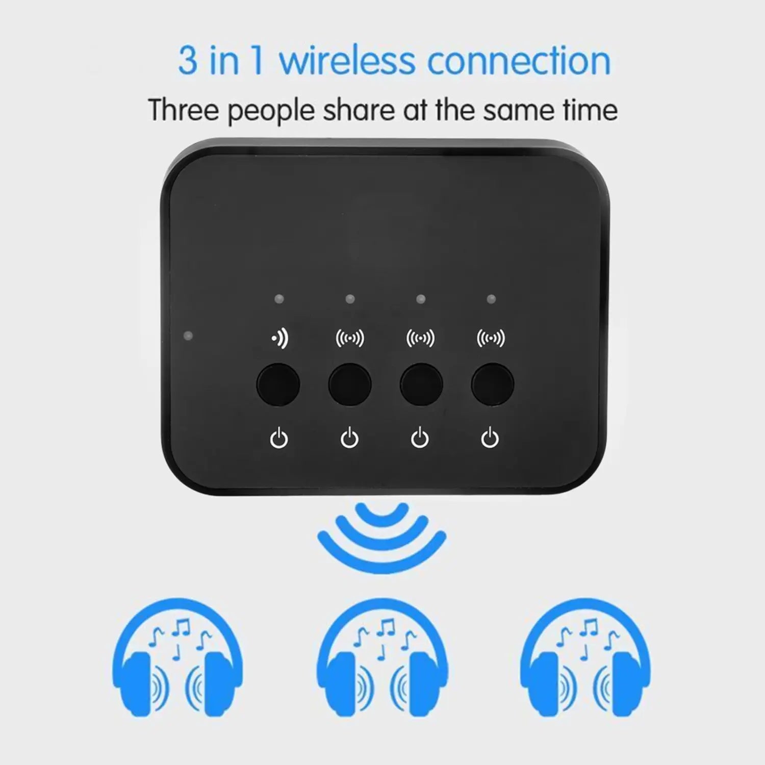 Audio Bluetooth Adapter 3.5mm Splitter 3.5mm Wired Wireless Stereo Bluetooth 4.0 Audio Adapter Music Sharing Device 1 In 3
