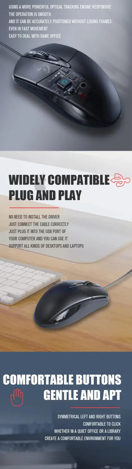 USB Wired Computer Mouse Optical Mouse Gamer PC Laptop Notebook Computer Mouse Mice for Office Home
