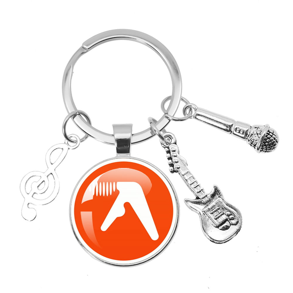 Hip-Hop Aphex Twin Logo Music Themed Keychain Jewelry Backpack Accessories Souvenir Pendant Key Ring Fans Gift