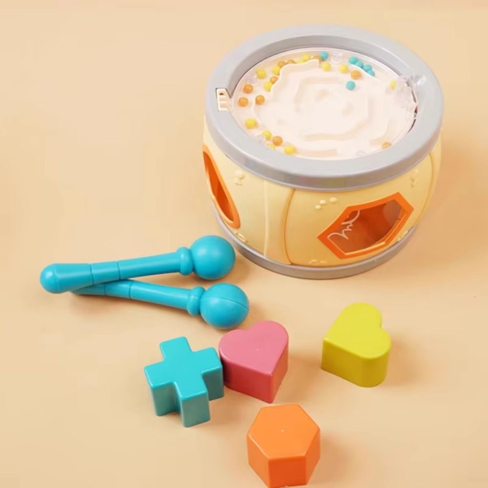 Montessori Musical Drums Set Percussion Shape Rhythm Sound Baby Musical Instrument Matching Maze Music Learning