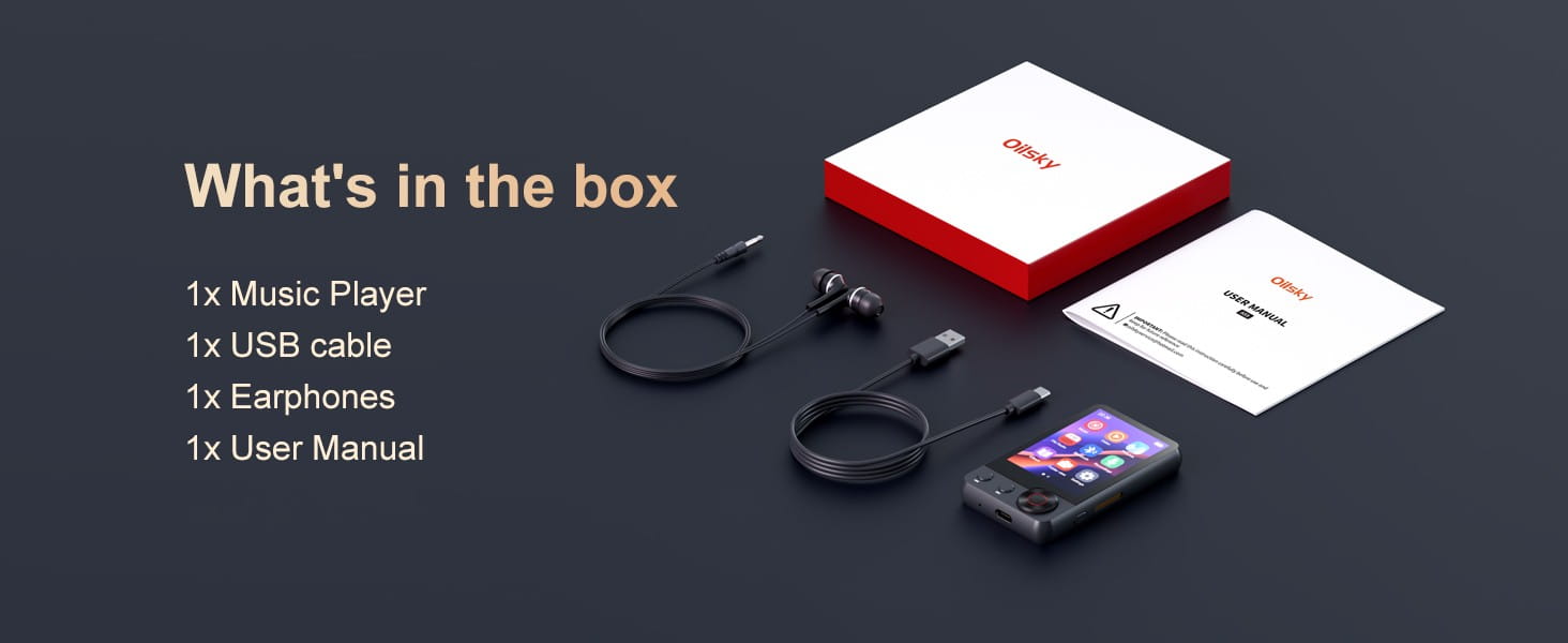 128GB MP3 player (with Bluetooth 5.3) 2.4’ portable full touchscreen music player (with speakers and Micro SD card slot)