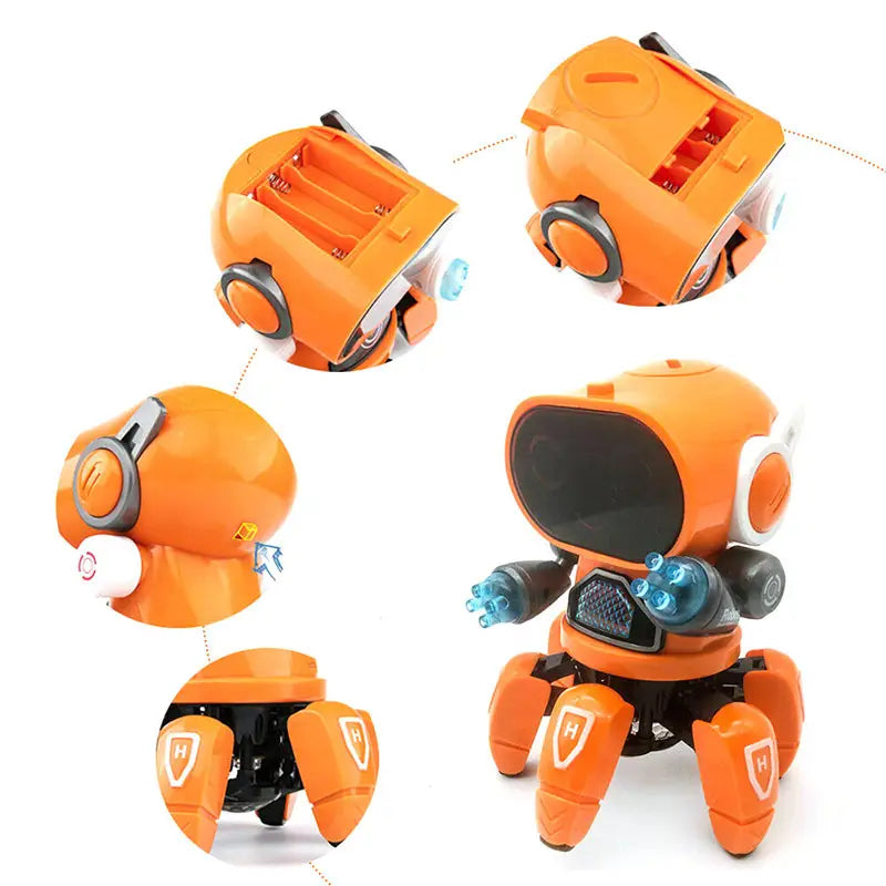 Kids Dance Robots Music LED 6 Claws Octopus Robot Birthday Gift Toys For Children Early Education Baby Toy Boys Girls
