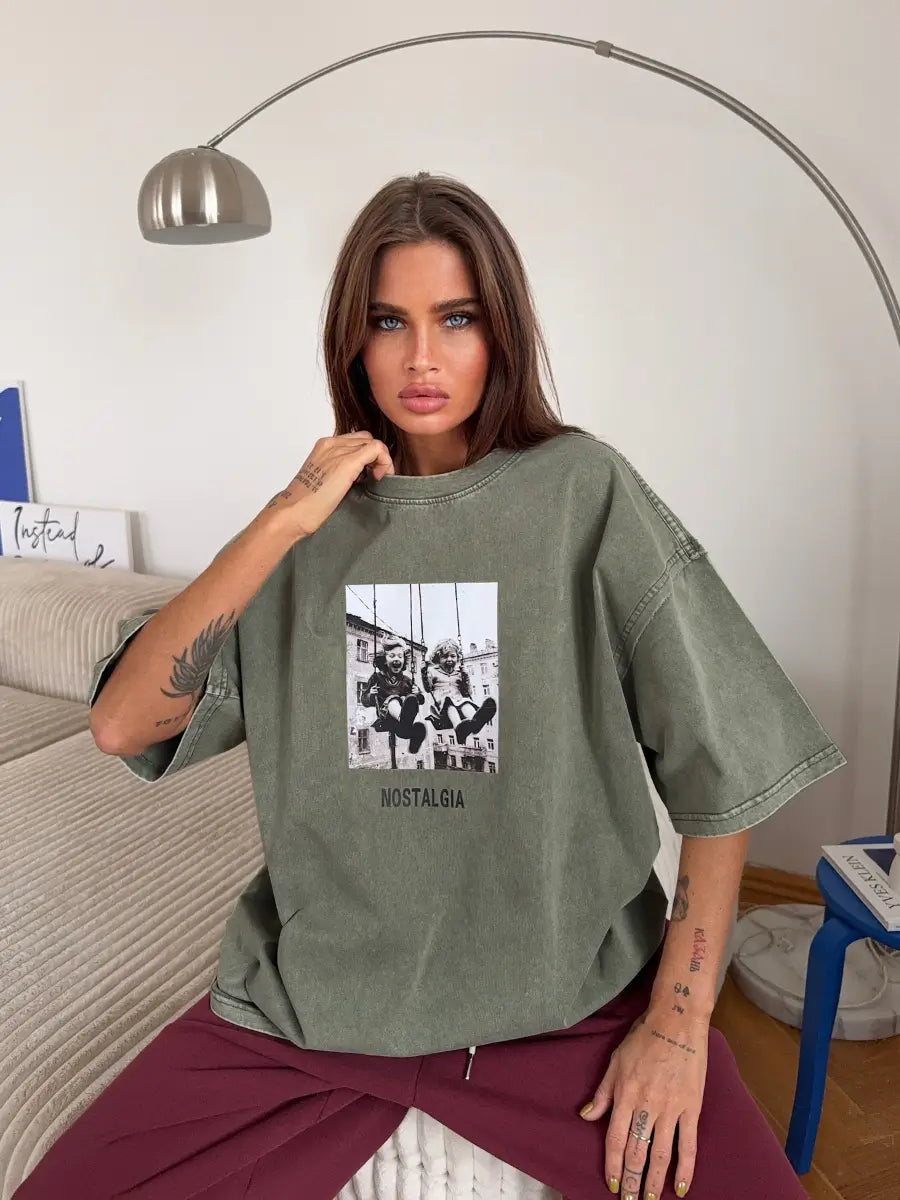 Sumuyoo 100% Cotton Women’s Retro Printed T-shirt Men Vintage Short-sleeve Wax printing T Shirts Fashion Hip Hop Loose Tees