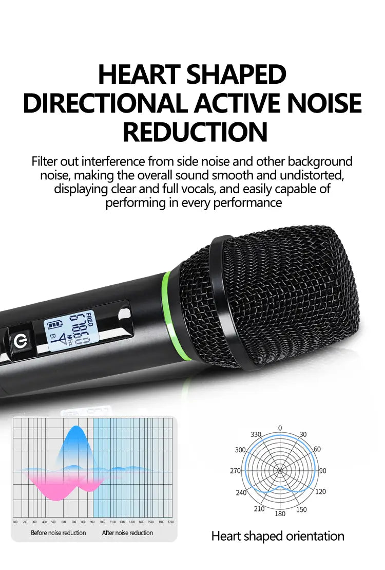 Professional wireless microphone 2 channels charging handheld home karaoke KTV performance singing microphone