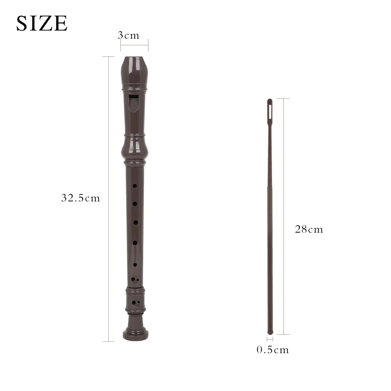 8 Hole Clarinet Long Flute J32 ABS Vertical Flute Musical Instrument Music Education with Cleaning Stick for Children Beginner