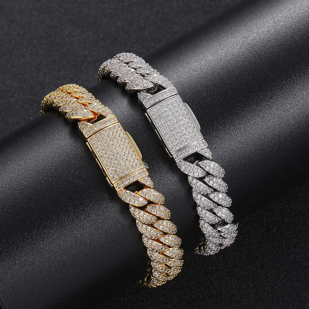 10mm Hip Hop Cubic Zircon CZ Iced Out Bubbles Cuban Link Chain Necklace For Men Women Jewelry Birthday personalized Gift