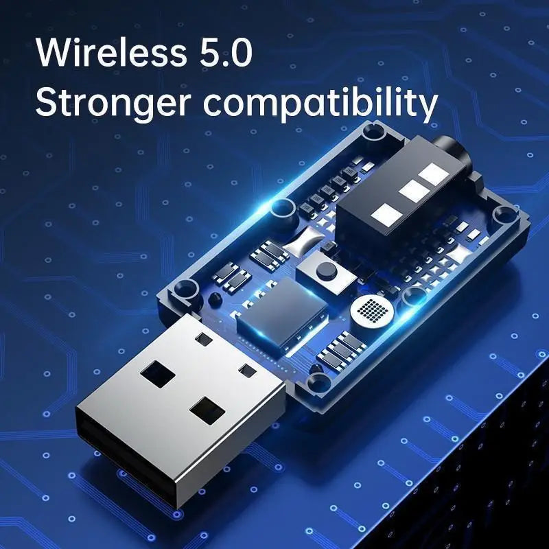 5.0 Bluetooth Adapter Music Audio for PC TV Car Hands-free 3.5mm AUX Adapter USB Wireless Bluetooth Transmitter Receiver
