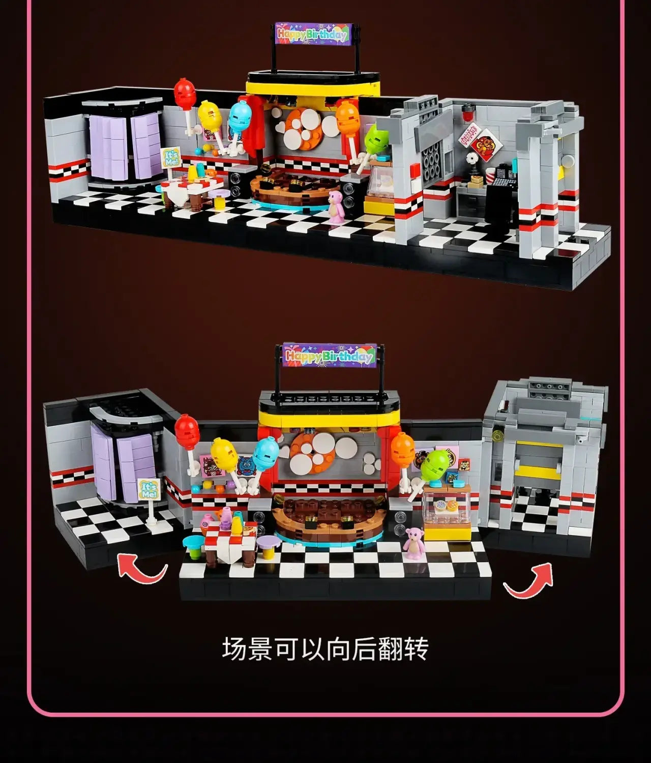 1388PCS Horror Game Set Brick City Dining Room Bar Scenes Action Figure DIY Building Blocks Kids Toys For Children Birthday Gift