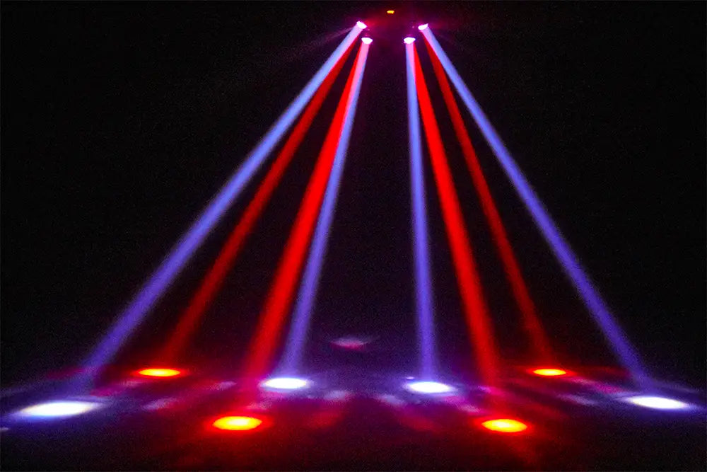 80W LED Moving Head Beam Lights Remote Control Dual-Head Disco Party RGBW DMX512 DJ Equipment Stage Lighting For Event Club Xmas