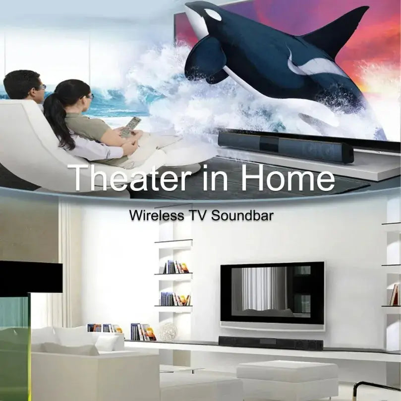 XIKCU Soundbar Speakers Bluetooth 5.3 Stereo Soundbar Surround Sound Home Cinema with Remote Control Support RCA AUX TF-Card