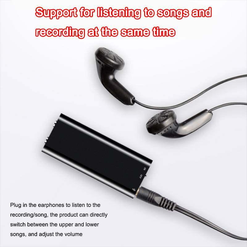 16/32GB Digital Dictaphone Audio Voice HD Noise Reduce Recorder MP3 Player Recording WAV Smallest Mini USB Pen Voice Activated