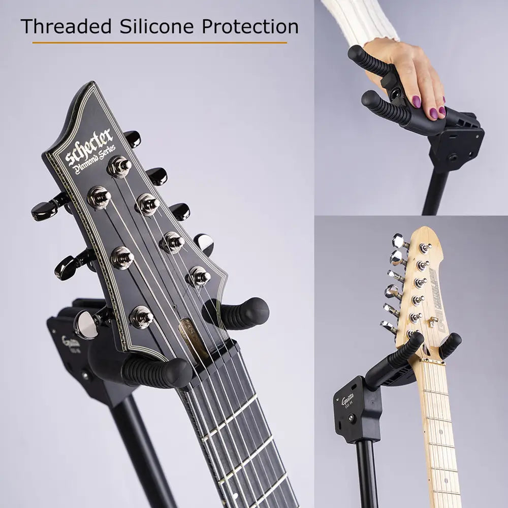 JOYO Guitto Series GGS-06 Tripod Music Stand Portable 1.2M Foldable Hanging Guitar Floor Stand for Acoustic Electric Guitar Bass