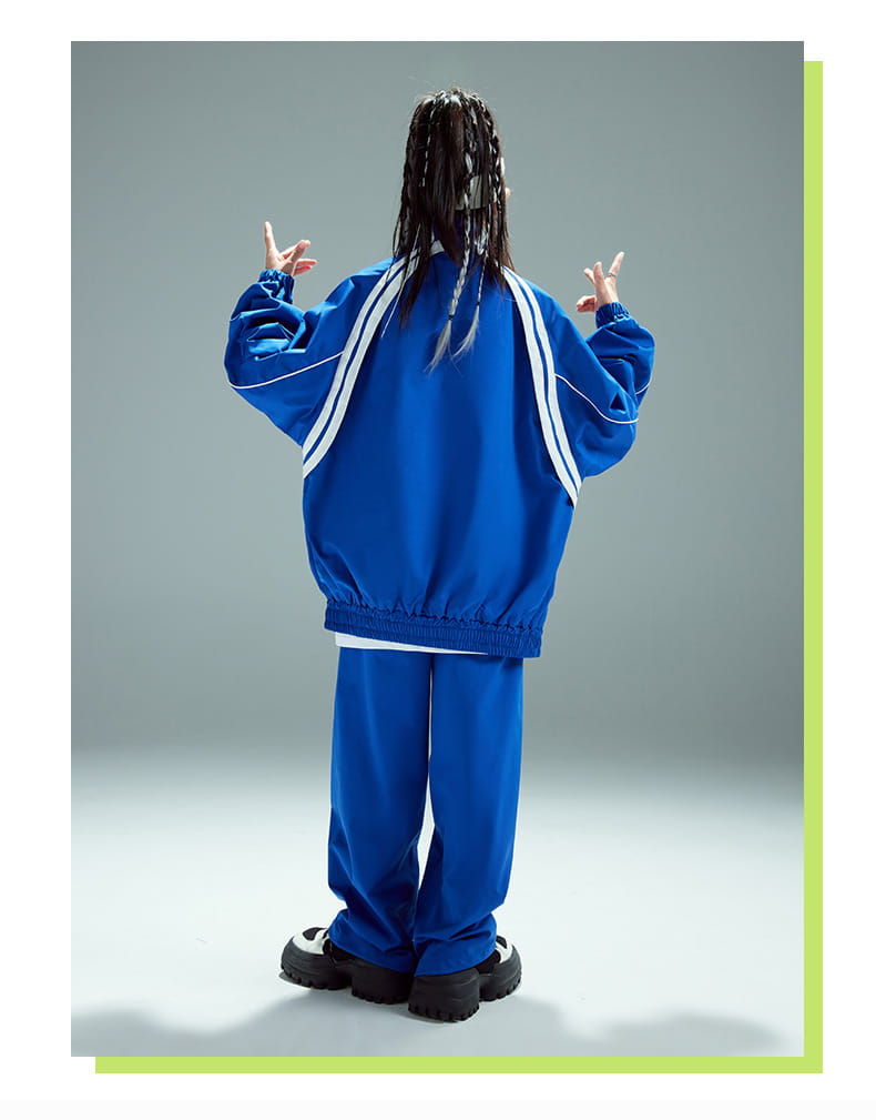 Hip Hop Children Costumes Boy Girl Streetwear Fashion Loose Casual Sports Jacket Pant Suits Kids Coat Trousers Sets Tracksuit