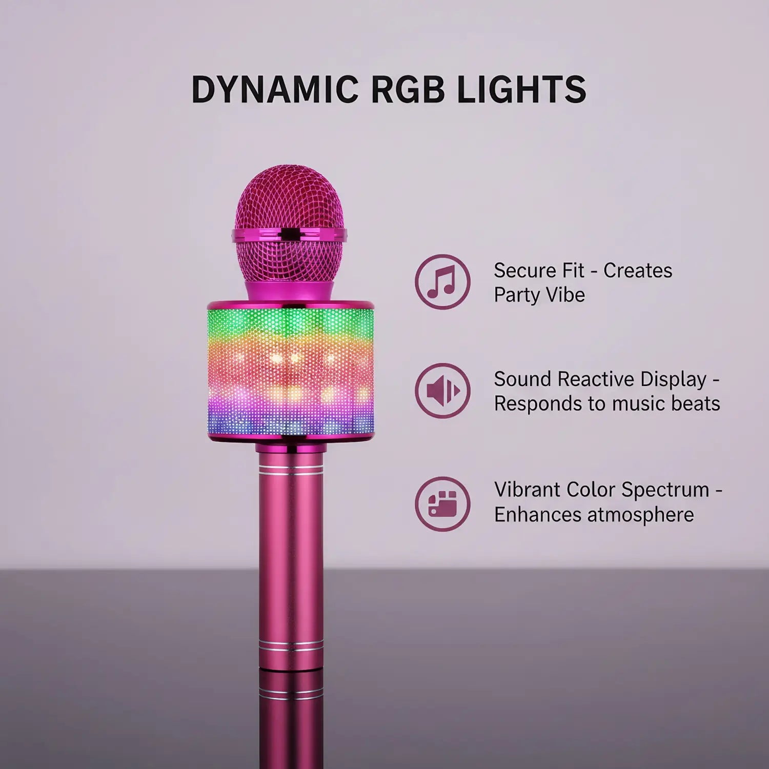 All-in-one Entertainment Microphone Speaker Karaoke Music Player Voice Changer FM Radio LED Light Mic for Party Gathering