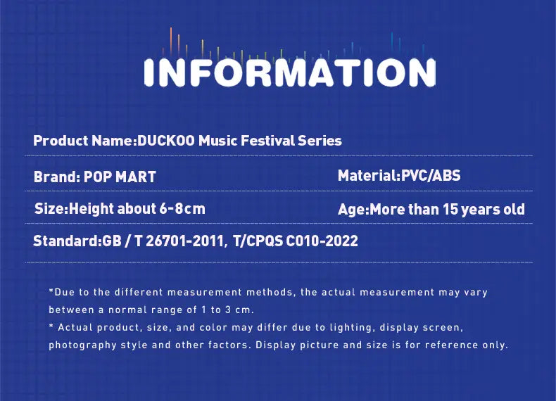 POP MART Duckoo Music Festival Series Blind Box Guess Bag Mystery Box Toys Doll Cute Anime Figure Desktop Ornaments Collection