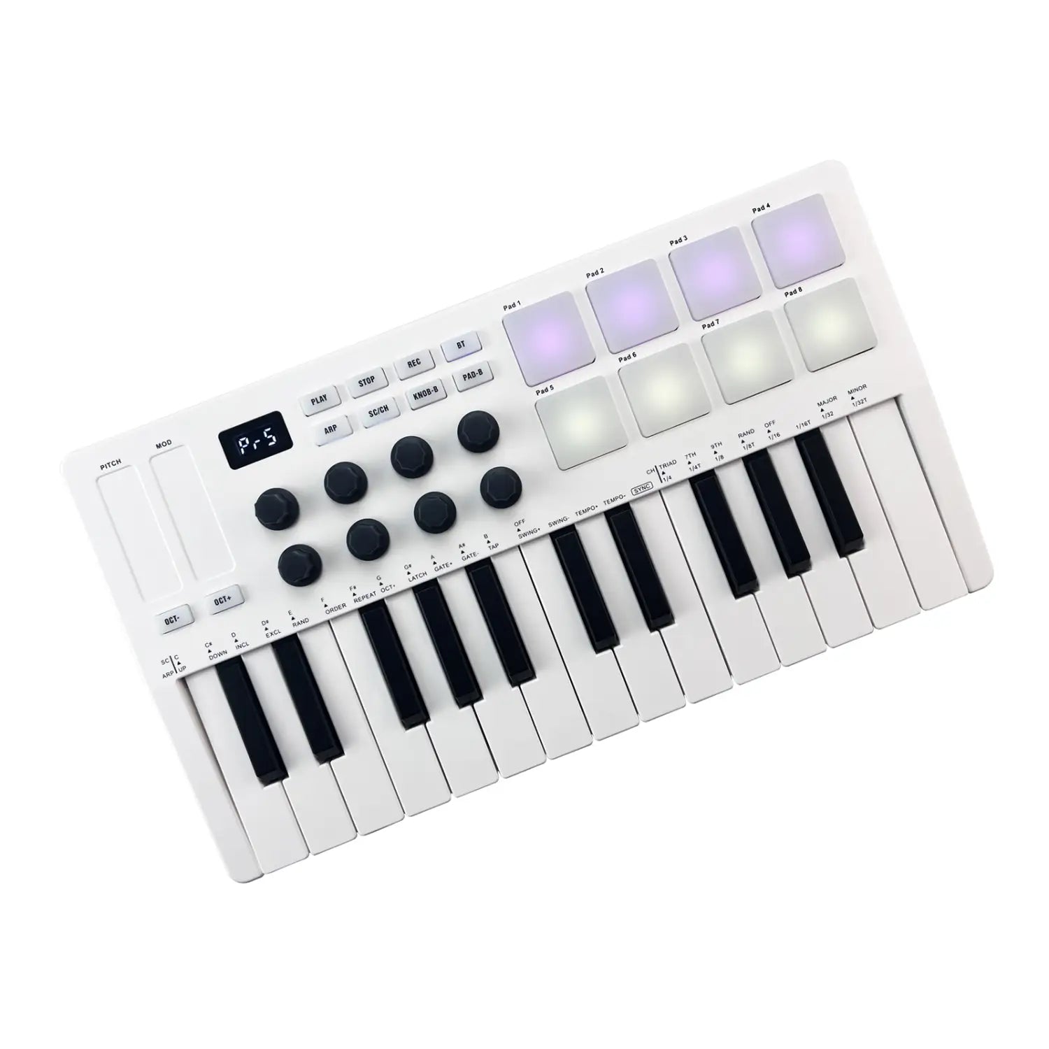 【HOT】M-VAVE 25-Key MIDI Control Keyboard Mini USB Keyboard MIDI Controller with 25 Velocity Sensitive Keys 8 RGB Backlit Pads