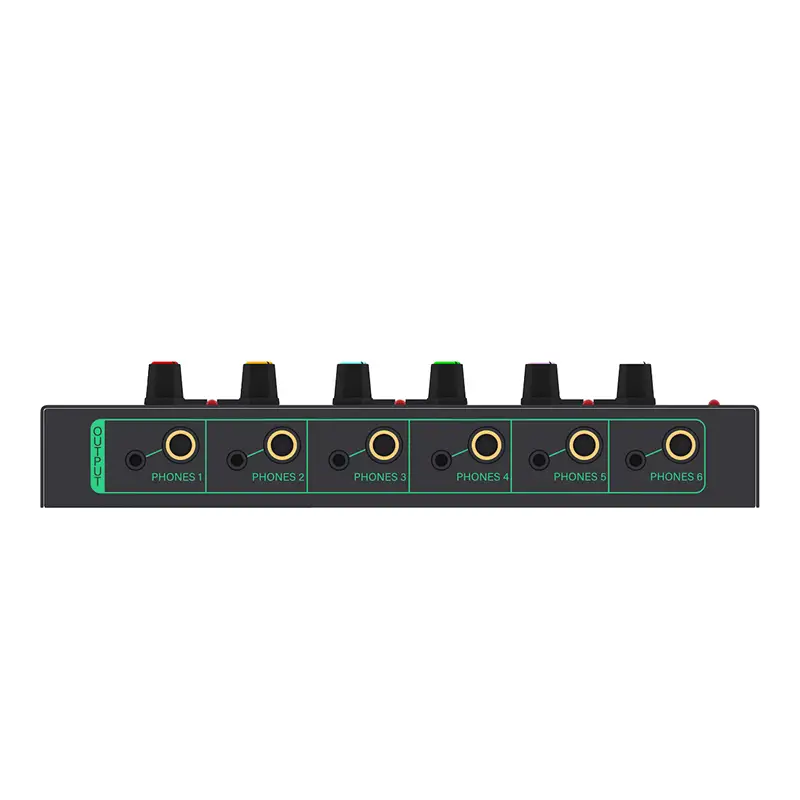 Excellent-1 PCS 6 Channels Stereo Headphone Amplifier Mini Portable Low-Noise Audio Mixer For Recording Studio,Green