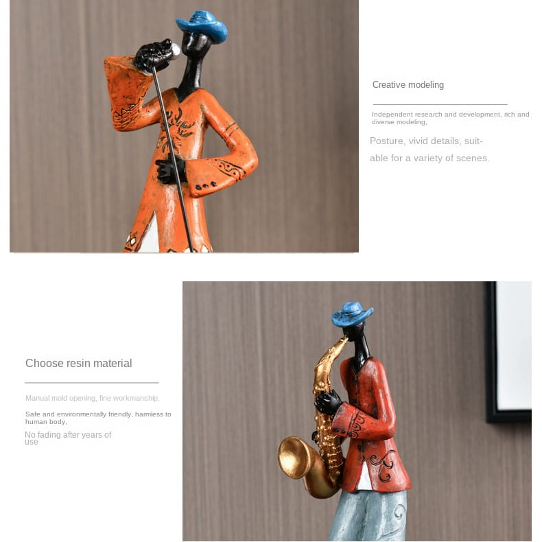 Creative American Band Decoration Musical Instrument Model Living Room Porch Study Nordic Arts And Crafts Statue Sculpture Home