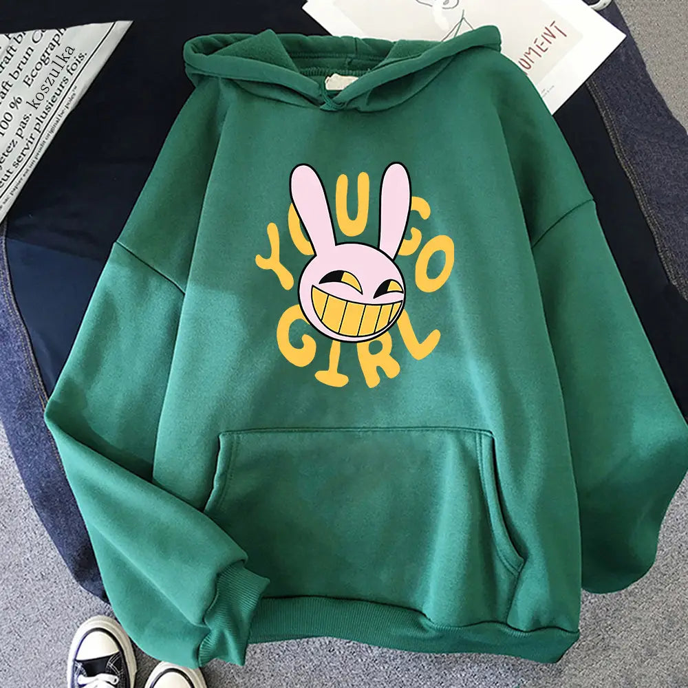 YOU GO GIRL Digital Circus Jax Hoodie Fashion Women Harajuku Funny Cute Rabbit Hoodie Unisex Cartoon Vintage Pullover Sweatshirt