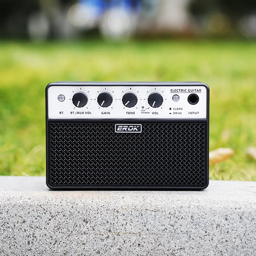 EROK Guitar Portable Amp Bluetooth Electric Guitar Bass Mini Amplifier With Clean/drive Effects Small Speaker Practice Accessory