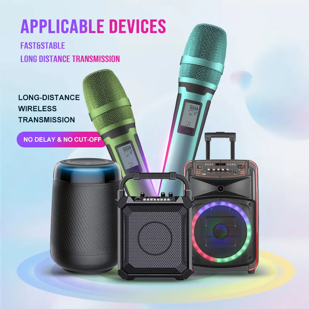 Karaoke Microphone G-MARK SKM9000 2 Channels Wireless Mic UHF Frequency For Teaching Wedding