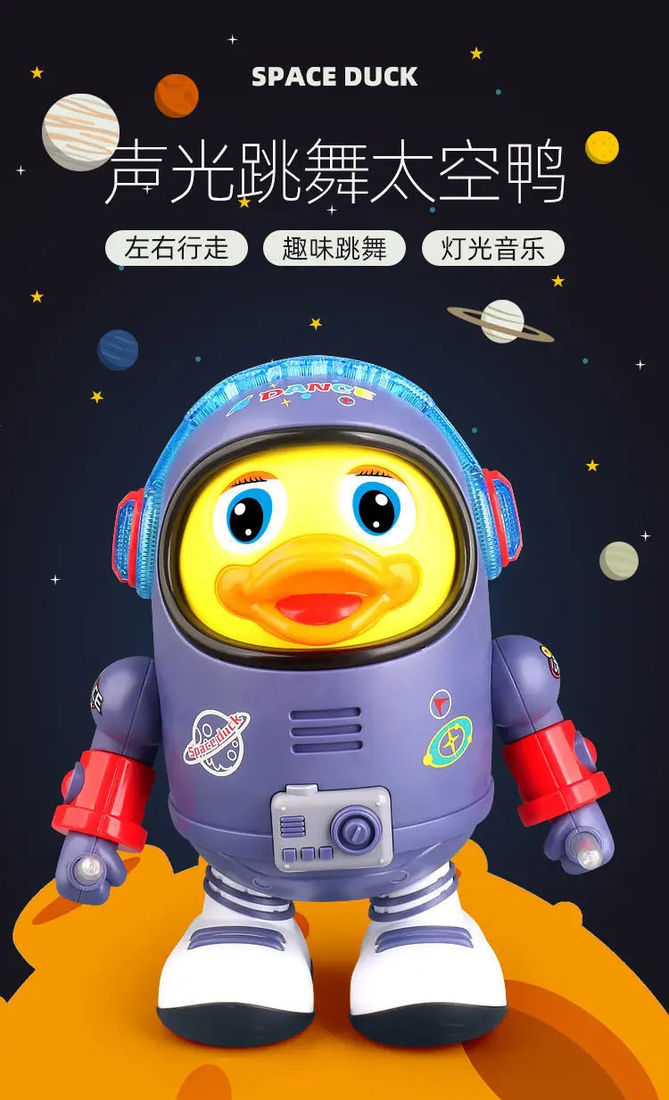 Cartoon Space Duck Dancing Astronaut Electric Dancing Colorful Flashing And Sound Musical Interactive Educational Toys Kids Gift