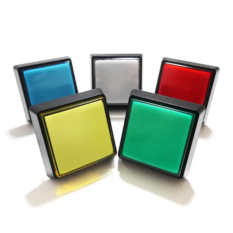 10pcs 51*51mm Square Lighted Buttons Illuminated Push Button With Micro Switch for Arcade Music Game Machine 5 Colors