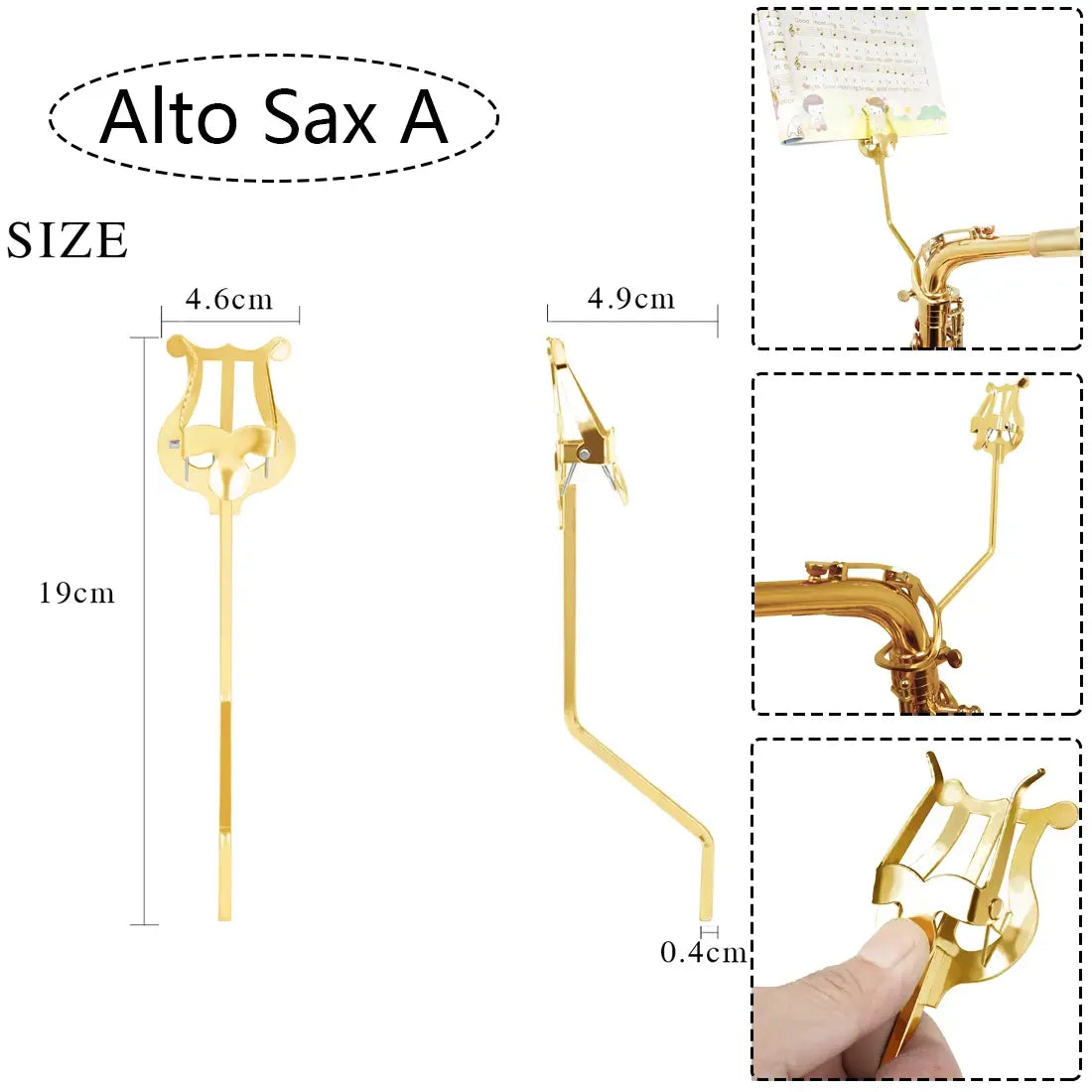 Music Stands Trumpet Flute Winds Alto Saxophone Portable Marching Sheet Golden Music Stands Musical Instruments Accessory