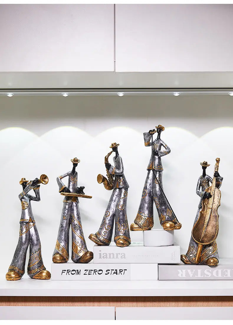 Creative American Band Decoration Musical Instrument Model Living Room Porch Study Nordic Arts And Crafts Statue Sculpture Home