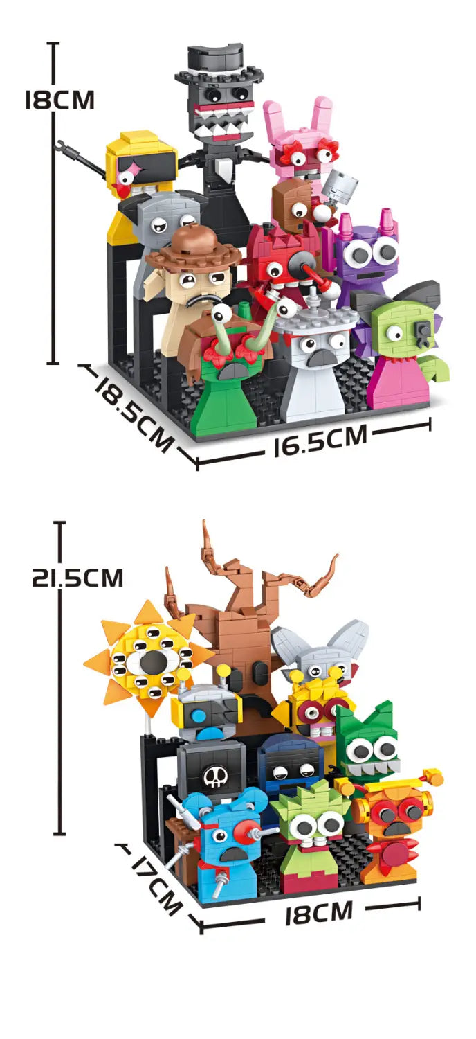 Moc Game Sprunki Building Blocks Horror Anime Music Game 2 in 1 Friends Figures Bricks Toys Sets Birthday Christmas Gifts