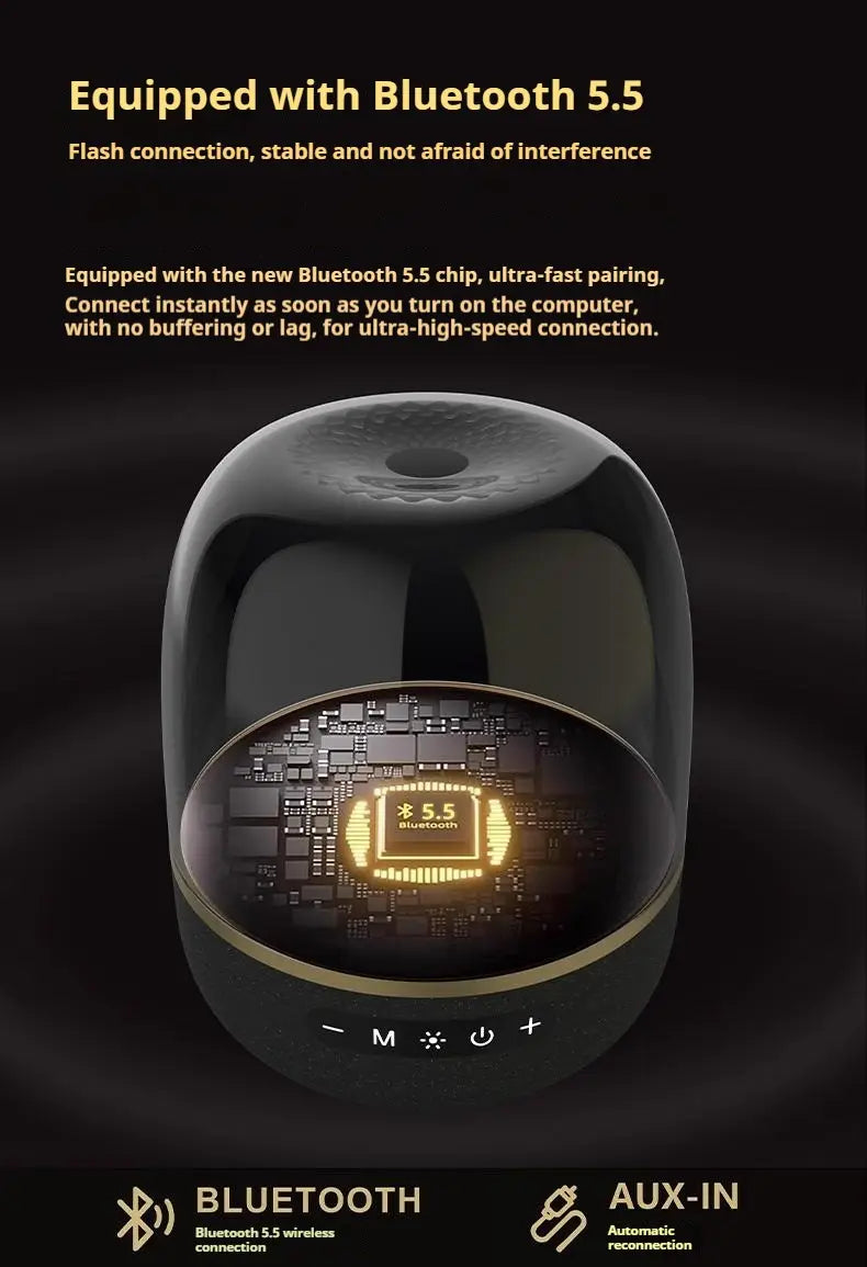 High Power Bass Sound Box 9D Surround Sound Column Aura Studio 4 Pro Full Screen Transparent Bluetooth Speaker TWS/TF