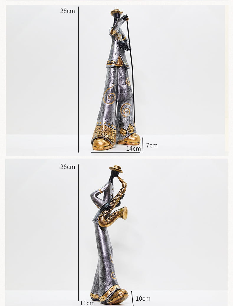 Creative American Band Decoration Musical Instrument Model Living Room Porch Study Nordic Arts And Crafts Statue Sculpture Home