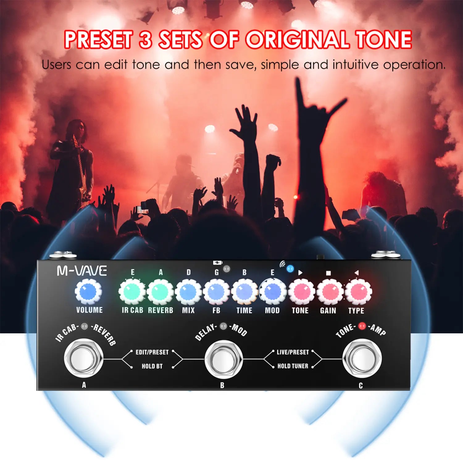 M-VAVE CUBE BABY Multi-Effects Pedal Electric Guitar Combined Effect Pedal with Wireless Music Playback Phone Recording Audio