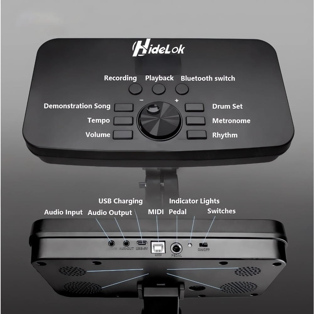 Electronic Drum Set Convenient 4-drum 3-cymbal all-silicone Electronic Drum Kit 180 tones USB MIDI Headphone Interface.