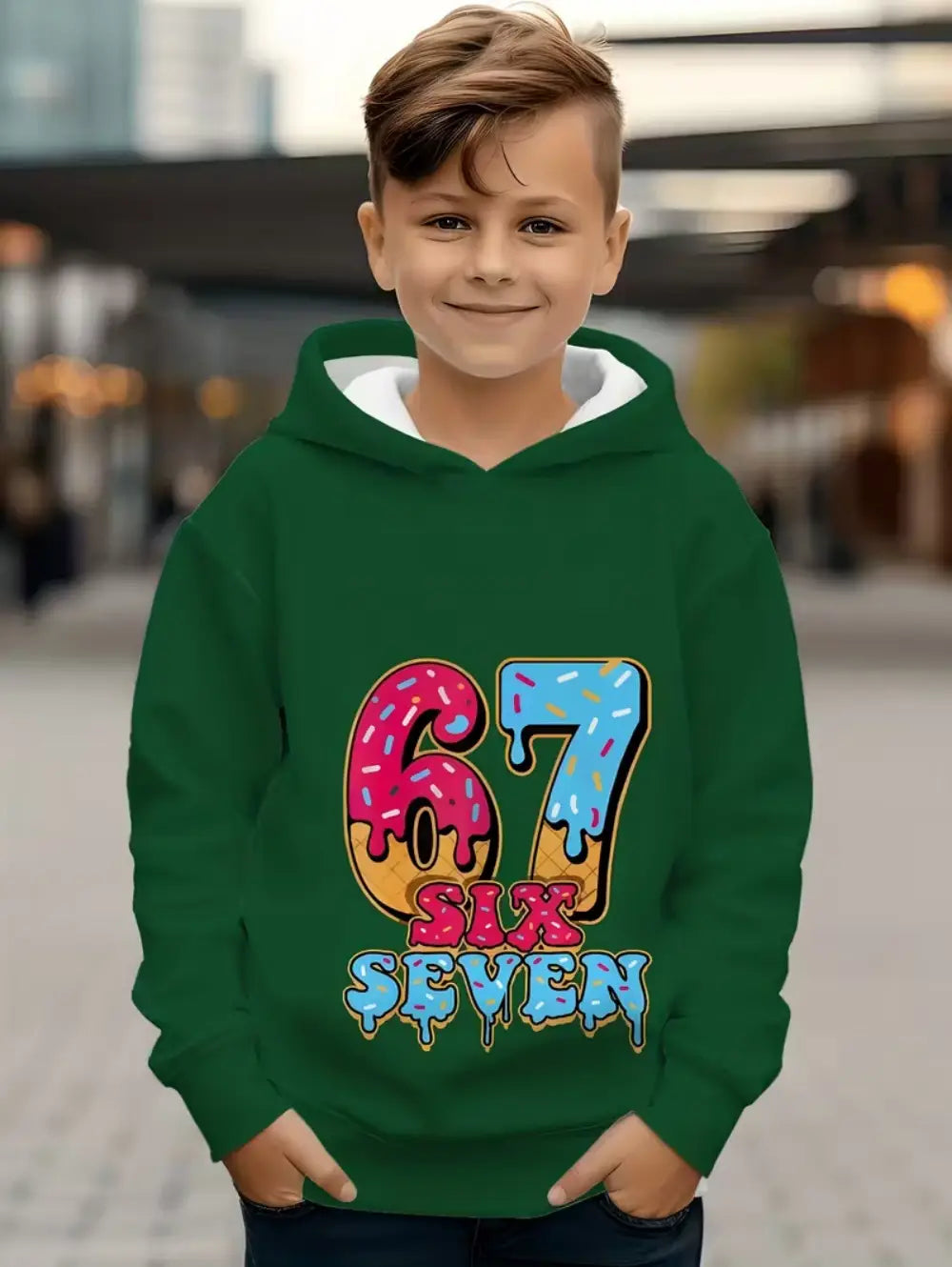 67 Meme Hoodie for Kids Funny Digital Print Autumn Sweatshirt Loose Comfortable Tops Streetwear Fashion Y2k Children’s Clothing