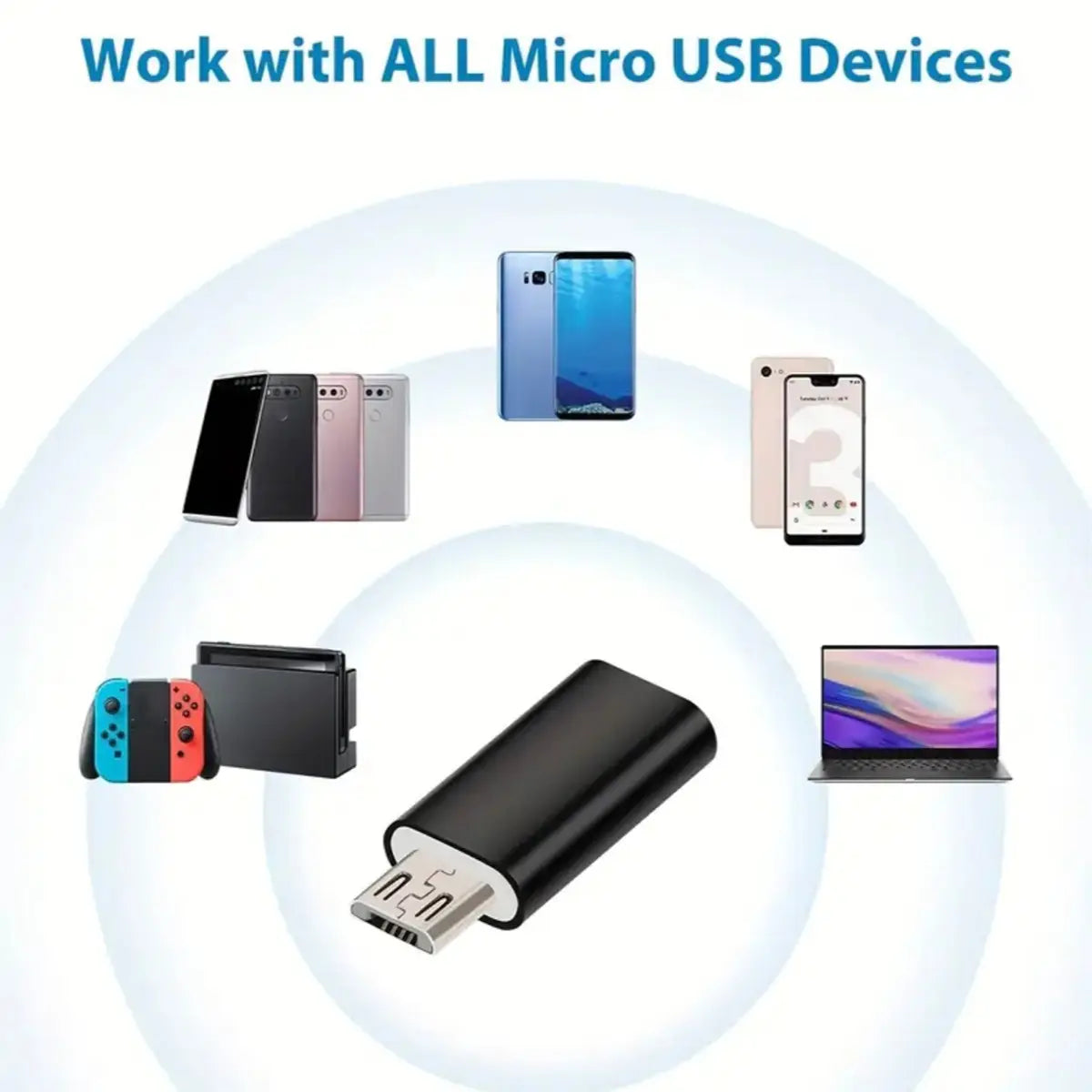 1/2/4Pcs USB C Female to Micro USB Male Adapter Micro USB to USB C Adapter Compatible with Nexus LG Xbox Samsung Galaxy Devices