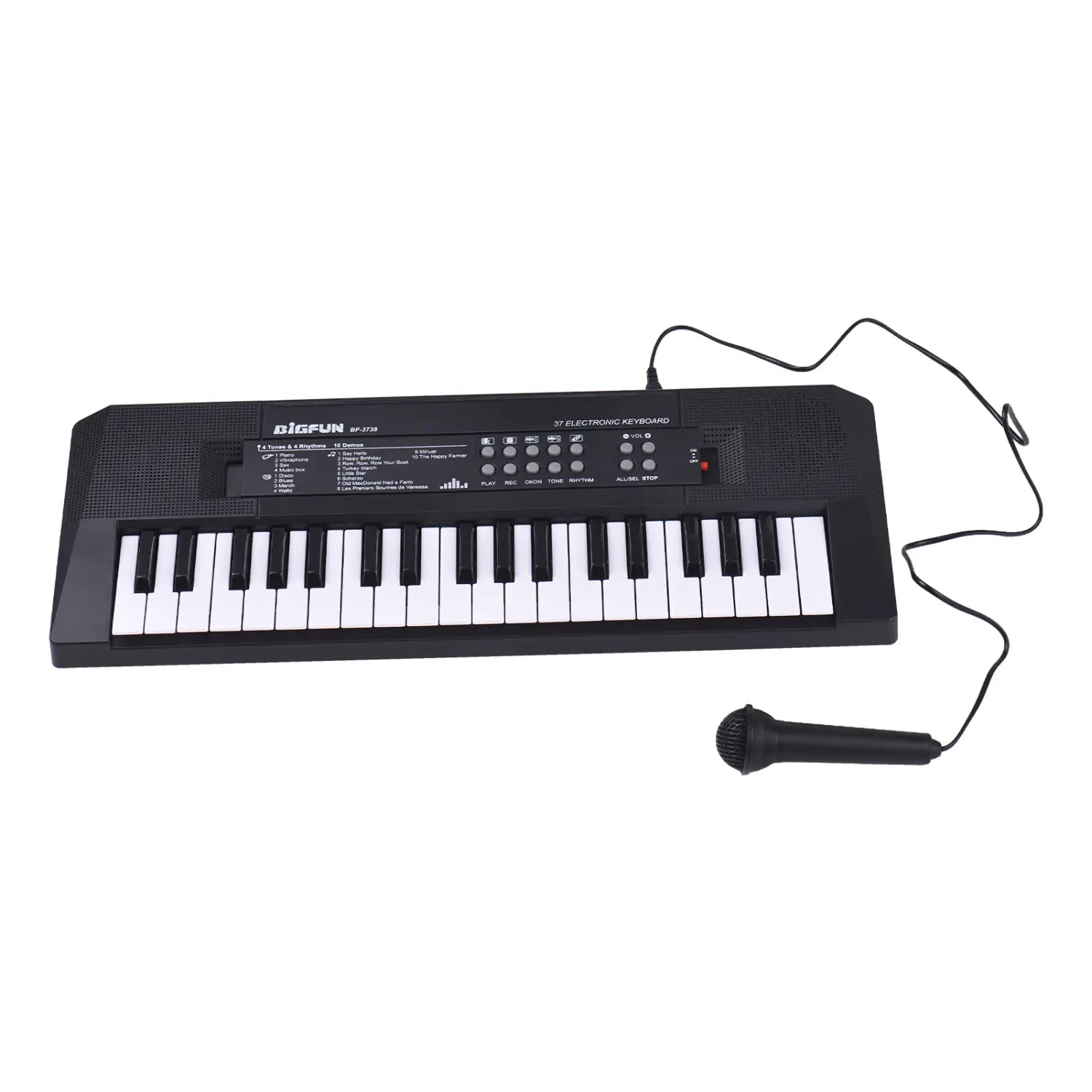 37 Key Electronic Keyboard Piano 4 Tones 4 Rhythms 10 Demos 5 Percussions Single Speaker Musical Instrument for Beginners