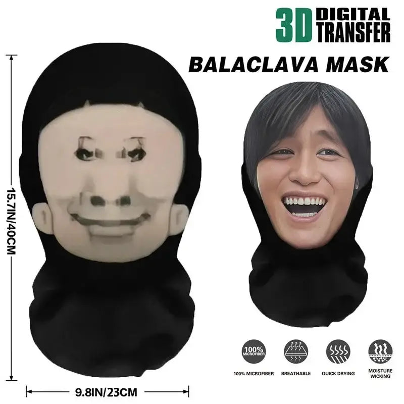 Cosplay 3D Printed Mask Stretch Mesh Full Face Mask Men Women Role Play Headdress Hip Hop Fashion Balaclava Headdress