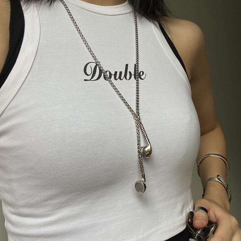Fashion Hip-Hop Rock Trend Music Headphones Earplugs Metal Pendant Necklace Men and Women Punk Hip-Hop Party Jewelry