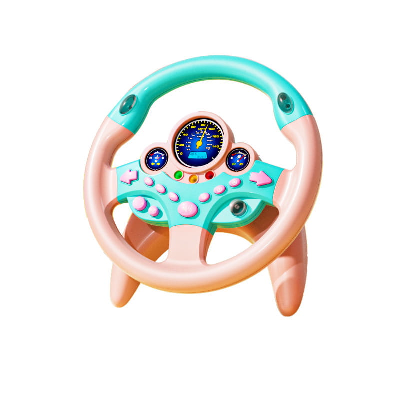Kids Steering Wheel Toy - Backseat Pretend Play with Lights & Music - Fun Preschool Driving Simulator Gift for Toddlers