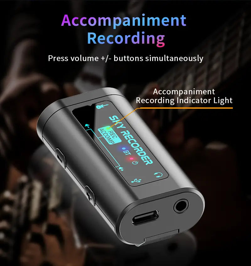 Portable HD Audio Interface - USB-C Multi-System Compatible for Guitar Recording & Streaming