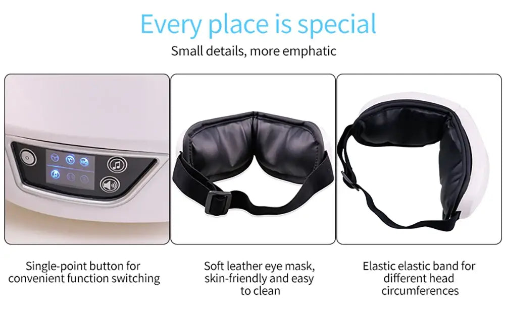 Eye Massager Smart Foldable Vibration Airbag Compress Eye Massage Instrument Bluetooth Music Eye Care Glasses Eye Relax Fatigue