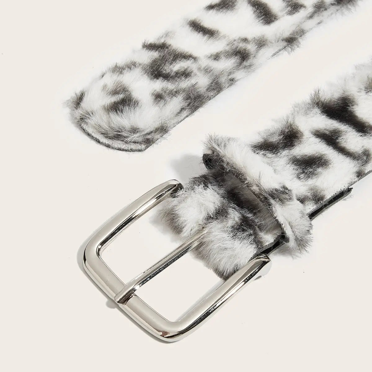 Gothic Y2K Women Belts Fashion Artificial Vivid Animal Fur Waistband Ladies Hip hop Punk Accessories Pink Jeans Waistband winter
