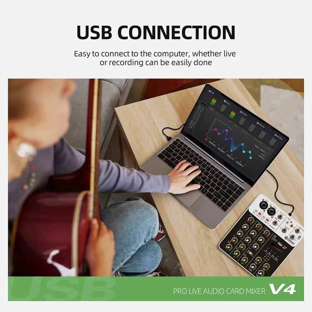 4/8 Channel Audio Mixer DJ Controller Sound Mixing Console With Bluetooth Phantom Power Delay Repaeat Effect For PC Recording