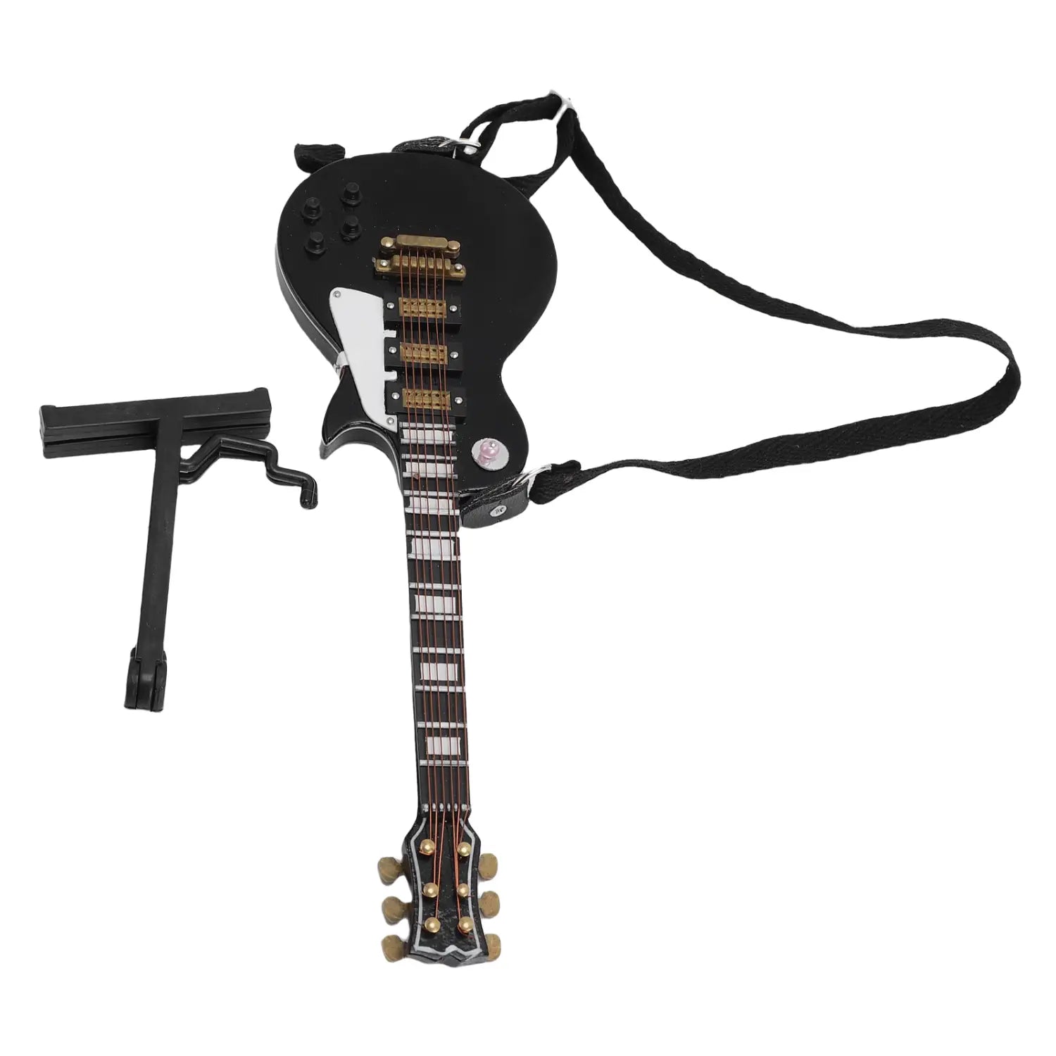 18cm Miniature Electric Guitar Model with Stand and Case Wooden Musical Instruments Ornament for Home Desk Shelves Decoration