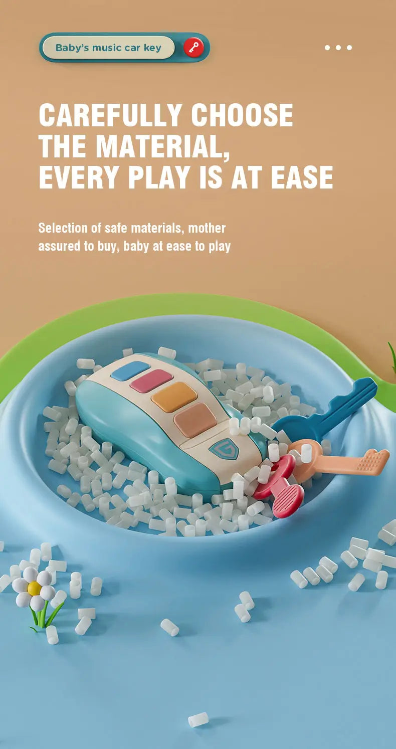 Music Car Key Baby Toys Pretend Play Simulated Car Key Smart Remote Car Voices Baby Educational Toys for Children Music Toy Gift