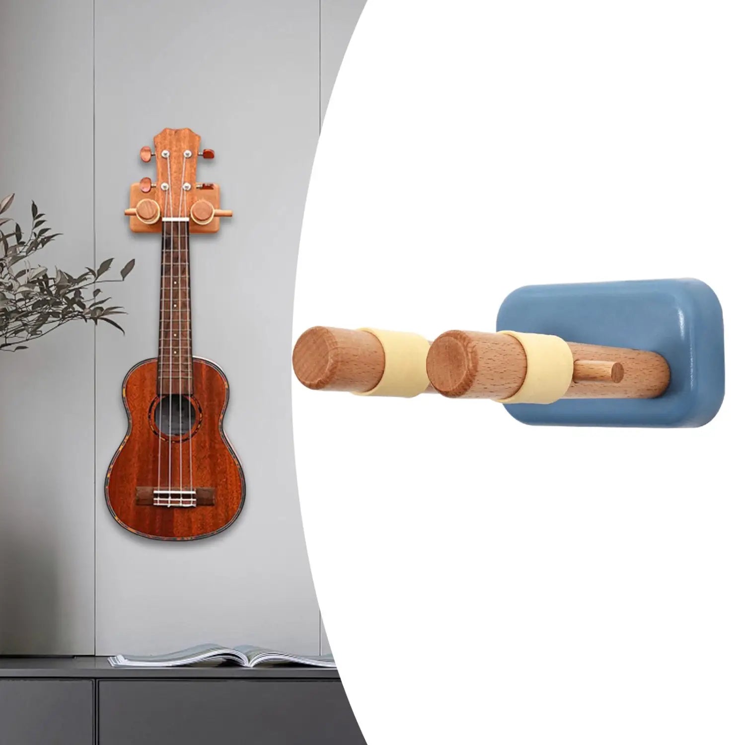 Guitar Mount Wall Hanger Stand Vertical Wooden Guitar Hanger Wall Hook for Electric Bass Studio Violin String Instruments Banjo