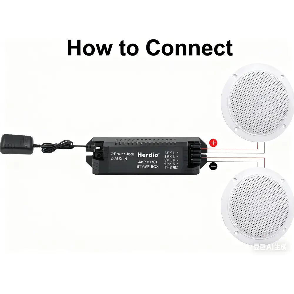 Herdio 4 Inch Ceiling Bluetooth Speakers Water Resistant 160W Marine Speakers For Bathroom Kitchen Home Outdoor Camper 2PCS